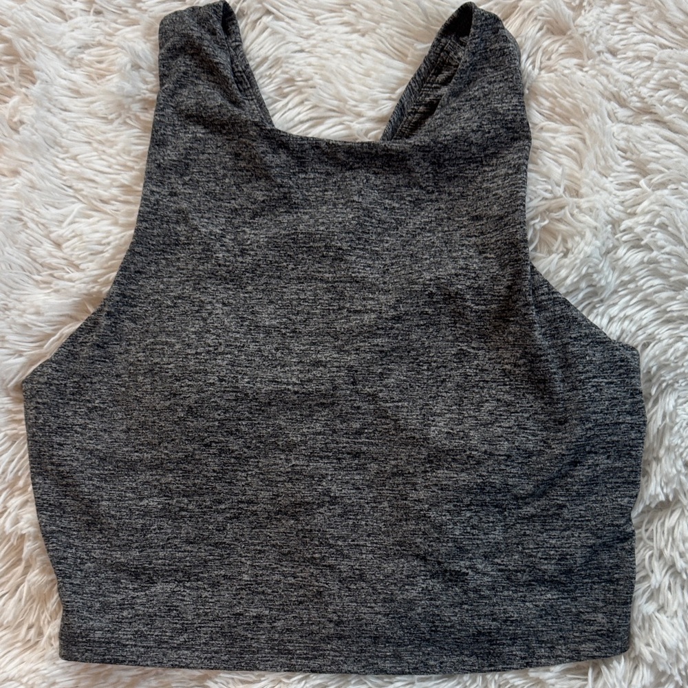 Kyodan Charcoal Racerback Crop Top/Workout Tank w/Bra